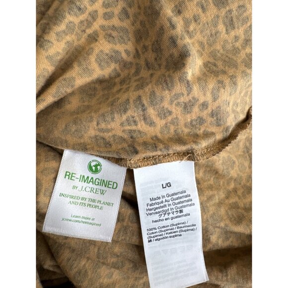 J.Crew Leopard Print Long Sleeve Turtleneck Top size large 100% Cotton Womens - Picture 5 of 6